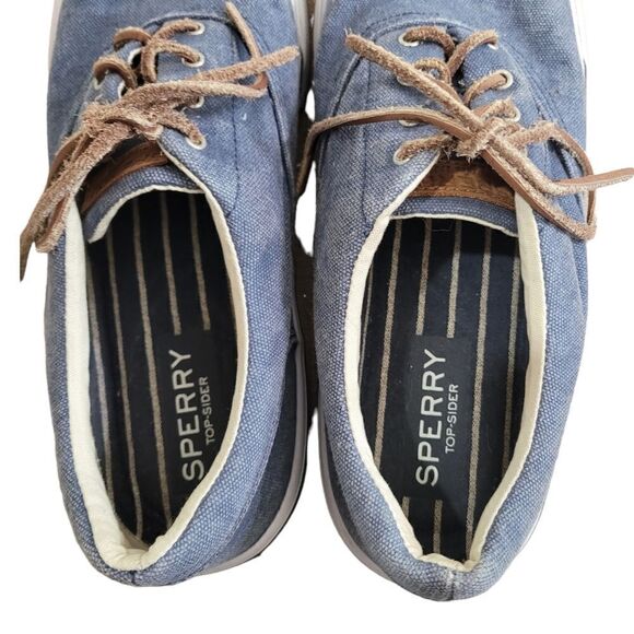 Sperry mens blue fabric top sider - Picture 5 of 6